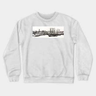 Sailing ships in the harbour Crewneck Sweatshirt